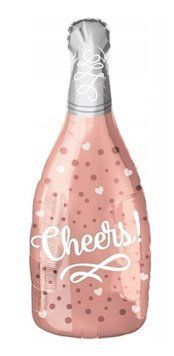 Фольгированный шар &laquo;Шампанское Cheers&raquo; &mdash; rose gold, с гелием