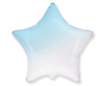 Balon foliowy Gwiazda, gradient biało-błękitny