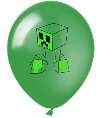 Minecraft Printed Latex Balloon with Helium &ndash; assorted