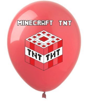 Minecraft Printed Latex Balloon with Helium &ndash; assorted