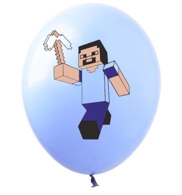 Minecraft Printed Latex Balloon with Helium &ndash; assorted