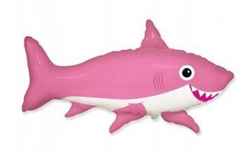 Pink shark foil balloon with helium