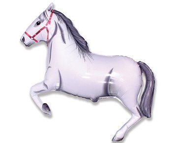 Foil Balloon &ldquo;White Horse in Gallop&rdquo; with Helium