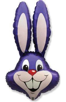Foil Balloon Rabbit Violet with Helium