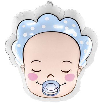 Balony z helem na wypis dziecka: niemowlę chłopiec