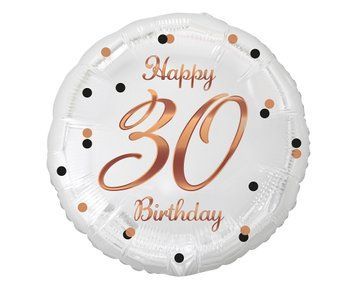 Foil balloon Happy 30 Birthday white