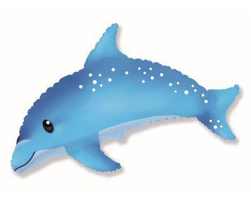 Foil Balloon Sweet Dolphin Blue with Helium