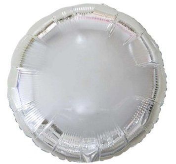 Balon foliowy okrągły srebrny metaliczny z helem