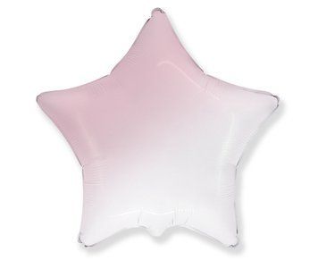 Balon foliowy Gwiazda, gradient biało-r&oacute;żowy