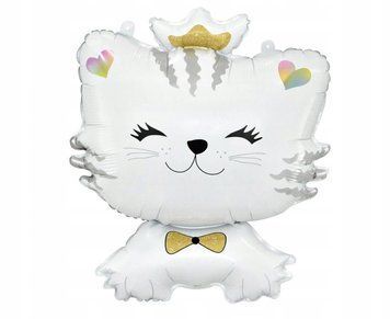 Foil Balloon &ldquo;White Kitty&rdquo;, helium option