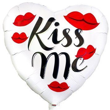 Balon foliowy &bdquo;Kiss Me&rdquo; &ndash; na Walentynki, z helem