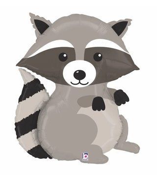 Woodland Foil Balloon Raccoon with Helium
