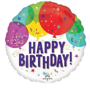 Balon foliowy &bdquo;Happy Birthday&rdquo; &ndash; kolorowe balony z helem