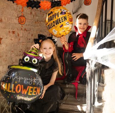 Balon foliowy Pająk i kociołek Halloween