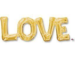 Шар надпись LOVE золото