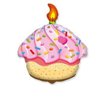 Cupcake foil balloon with helium