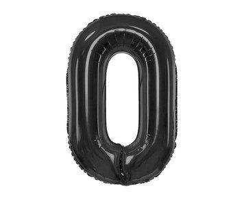 Foil balloon Number 0, matte black