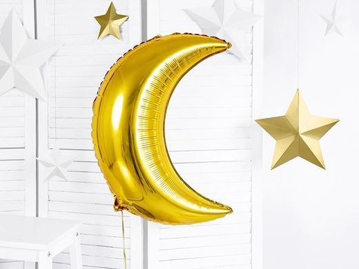 Gold baby month foil balloon with helium