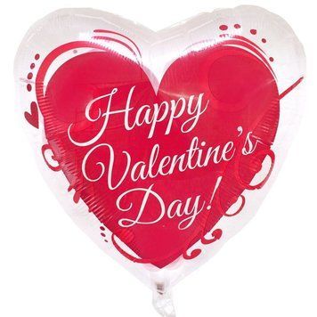 Balon foliowy &ndash; serce &bdquo;Happy Valentine&rsquo;s Day&rdquo;