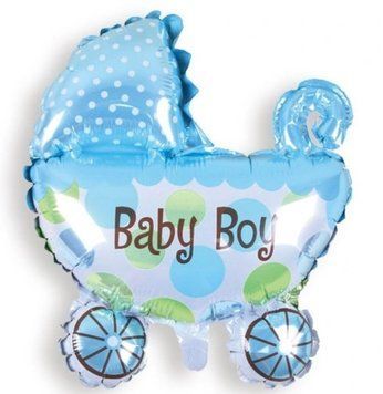 Balon foliowy PartyPal &bdquo;Baby Boy&rdquo; &ndash; niebieski z helem