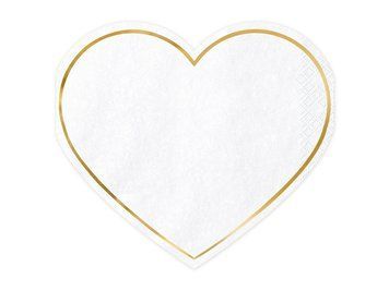 Heart-shaped napkins, 20 pcs