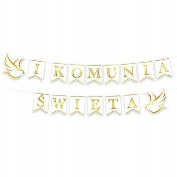 Baner komunijny Pierwsza Komunia Święta Gołębice 250cm