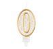Beautiful candle number 0 Gold glitter