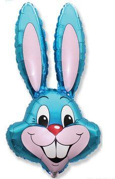 Blue Rabbit Foil Balloon with Helium