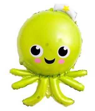 Octopus foil balloon with helium